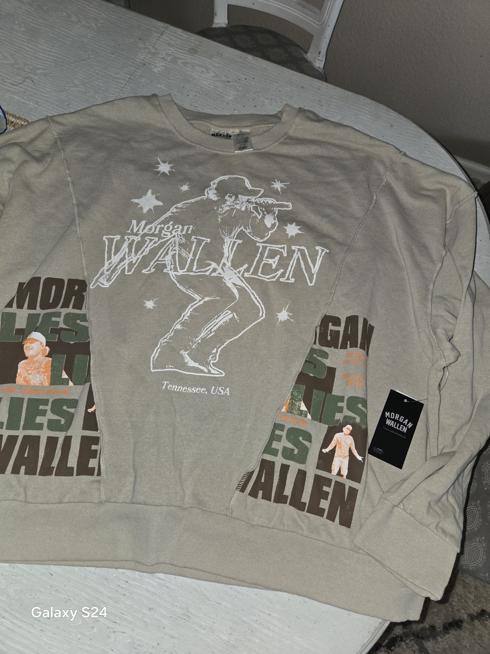 Mens Sz 3XL Morgan Wallen Crew Sweatshirt New